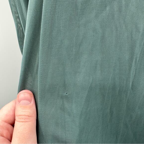 Birdy Grey Elsye Sleeveless Pleated Cut Out Mesh Bridesmaid Dress in Sea Glass - Picture 11 of 13